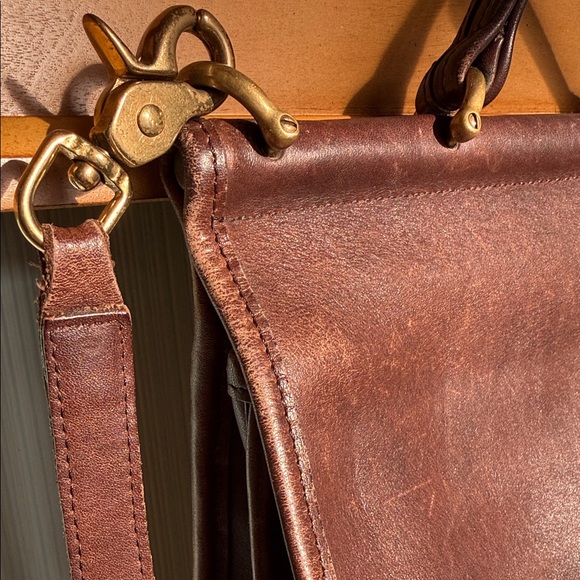 Vintage 1998 Coach Willis 9927 Mahogany Brown Leather Turnlock Crossbody Satchel - Picture 7 of 14